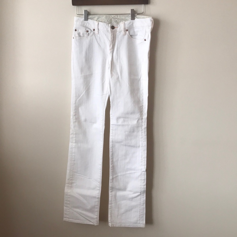 uniqlo straight leg size 4 white denim jeans- worn once